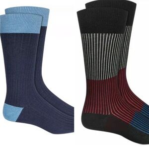 ALFANI Men's Black AlfaTech Red White-BlueMicro-Moisture Wicking Dress Socks